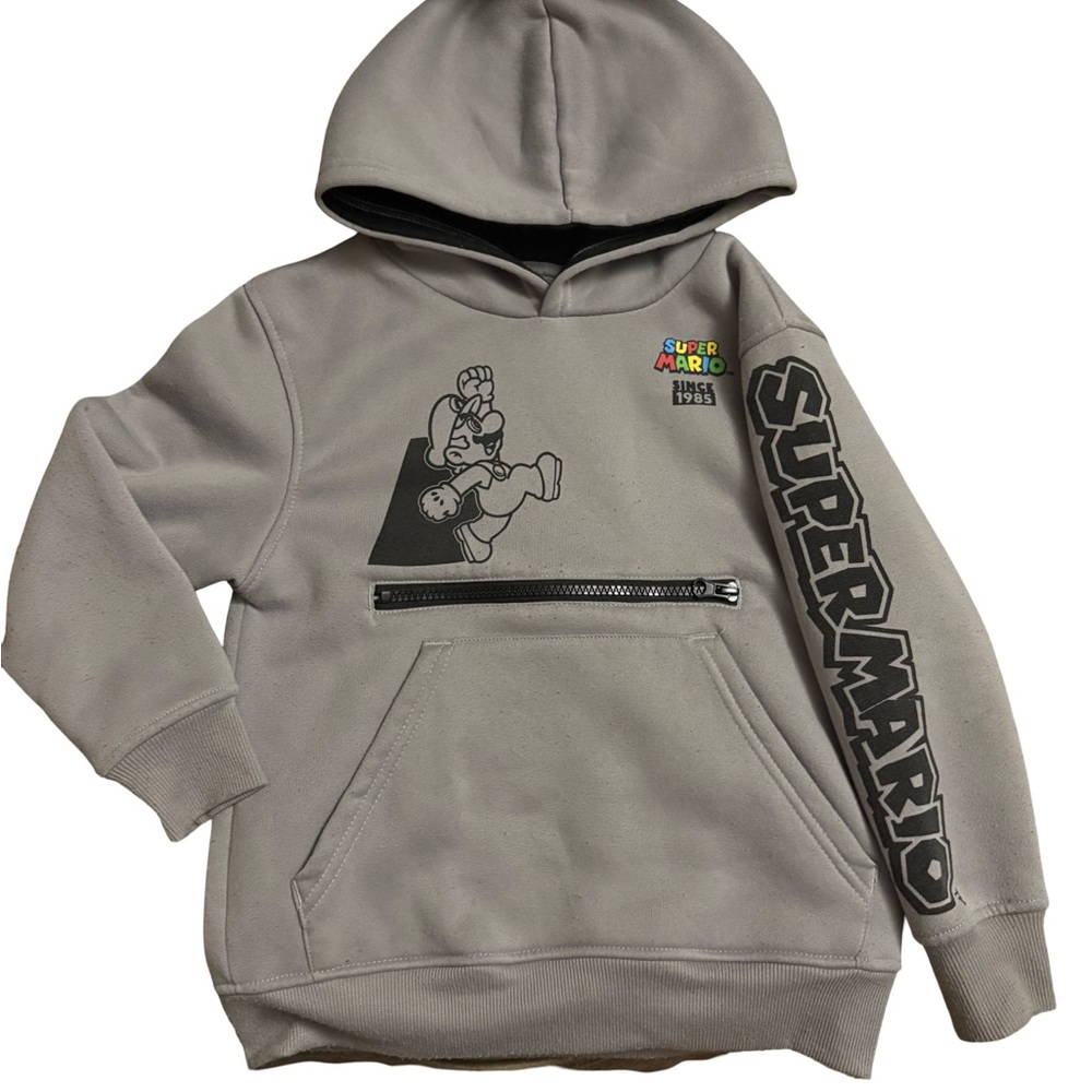 Nintendo Super Mario Kids Gray Hoodie